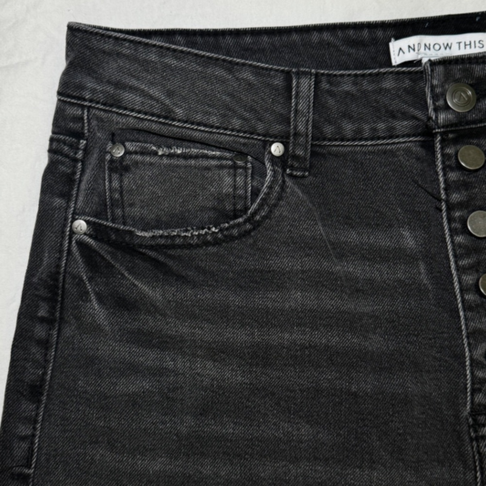 NWOT Jeans And Now This High Waist Wide-Leg Rip Crop Black Wash Size 31 Vintage - Picture 7 of 16